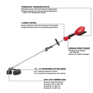 Milwaukee M18 FUEL 18-Volt Lithium-Ion Cordless Brushless String Grass Trimmer with Attachment Capability (Tool-Only)