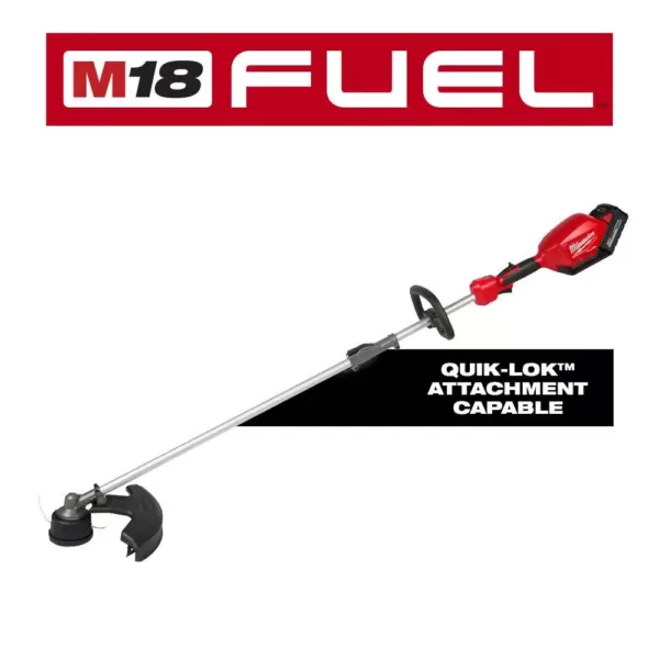 Milwaukee M18 FUEL 18-Volt Lithium-Ion Brushless Cordless String Trimmer with QUIK-LOK Attachment Capability and 8.0 Ah Battery