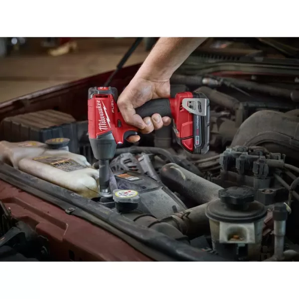 Milwaukee M18 FUEL 18-Volt Lithium-Ion Brushless Cordless 3/8 in. Impact Wrench W/ Friction Ring Kit W/ (2) 2.0Ah Batteries