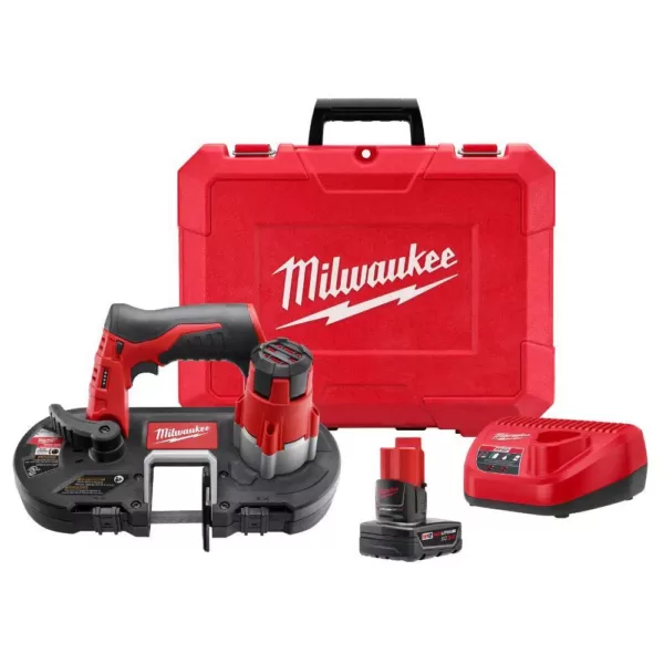 Milwaukee M12 12-Volt Lithium-Ion Cordless Sub-Compact Band Saw XC Kit with (1) 3.0h Battery, Charger & Hard Case
