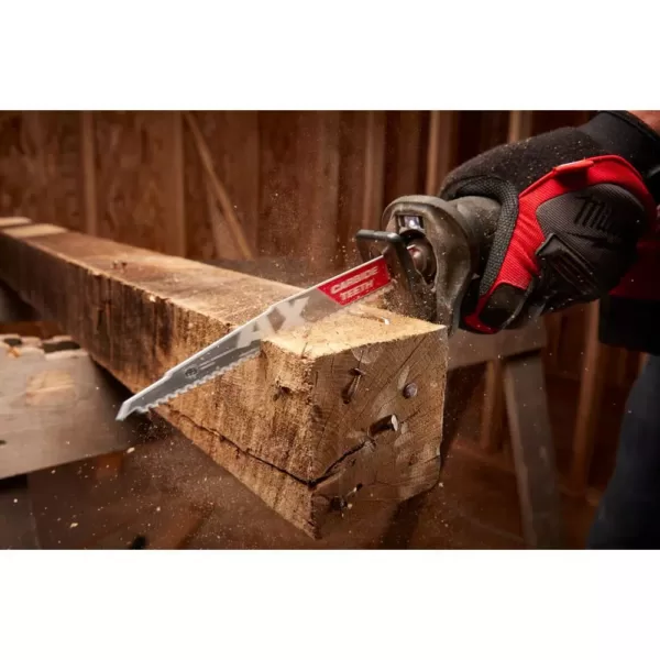 Milwaukee M18 FUEL 18-Volt Lithium-Ion Brushless Cordless Sawzall Reciprocating Saw Kit with Carbide Teeth The AX SAWZALL Blade