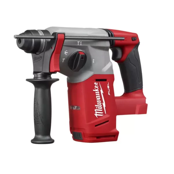 Milwaukee M18 FUEL 18-Volt Lithium-Ion Brushless Cordless 1 in. SDS-Plus Rotary Hammer Kit W/(2) 9.0Ah Batteries, Rapid Charger