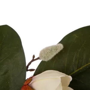 Glitzhome 24 in. Dia Artificial Magnolia Wreath