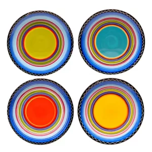 Certified International Tequila Sunrise 11 in. Multi-Colored Dinner Plate (Set of 4)