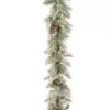 National Tree Company 9 ft. x 10 in. Feel Real Frosted Mountain Spruce Garland with Cones and 50 Clear Lights