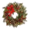 National Tree Company 24 in. Decorative Collection Tartan Plaid Artificial Wreath with Battery Operated Warm White LED Lights