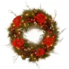 National Tree Company Decorative Collection Hydrangea 24 in. Artificial Wreath with Battery Operated Warm White LED Lights
