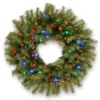 National Tree Company 24 in. Norwood Fir Artificial Wreath with Multicolor LED Lights
