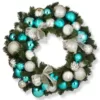 National Tree Company 30 in. Silver and Blue Ornament Artificial Wreath
