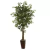 Nearly Natural 6 ft. Ficus Tree with Bamboo Planter