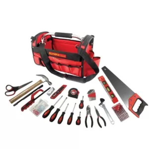 OLYMPIA Multi-Purpose Tool Set with Bag, Red (52-Piece)