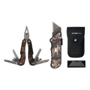 OLYMPIA Camo Turboknife and Multifunction Pliers Set (2-Piece)