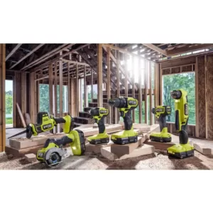 RYOBI ONE+ HP 18V Brushless Cordless Compact 1/2 in. Drill/Driver, 4-Mode 3/8 in. Impact Wrench, (2) 1.5 Ah Batteries, Charger