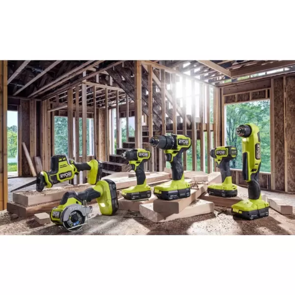 RYOBI ONE+ HP 18V Brushless Cordless Compact 1/2 in. Drill/Driver, 4-Mode 3/8 in. Impact Wrench, (2) 1.5 Ah Batteries, Charger