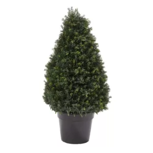 Pure Garden 37 in. Artificial Cypress Tower Style Topiary