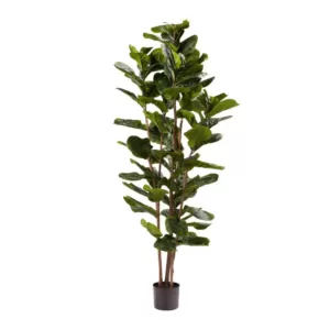 Pure Garden 72 in. Artificial Fiddle Leaf Fig Tree
