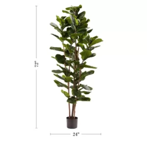 Pure Garden 72 in. Artificial Fiddle Leaf Fig Tree
