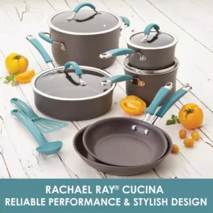 Rachael Ray Cucina Hard-Anodized Stir-Fry Pan with Lid