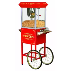Elite Deluxe 8 oz. Kettle Popcorn Trolley in Red