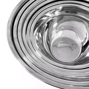 Elite 12-Piece Stainless Steel Colored Mixing Bowl with Tops