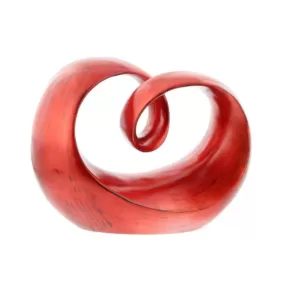 LITTON LANE 9 in. x 12 in. Decorative Abstract Sculpture in Red Polystone