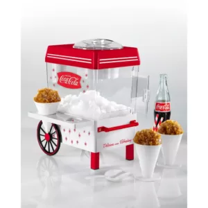 Nostalgia 160 oz. Coca-Cola Red Snow Cone Machine with Reusable Cones