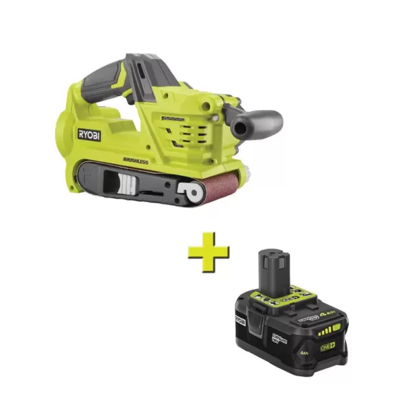 RYOBI 18-Volt ONE+ Cordless Brushless 3 in. x 18 in. Belt Sander with 4.0 Ah Lithium-Ion Battery