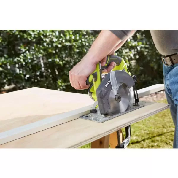 RYOBI 18-Volt ONE+ Cordless 6-1/2 in. Circular Saw with Lithium-Ion 2.0 Ah Battery and Dual Chemistry IntelliPort Charger