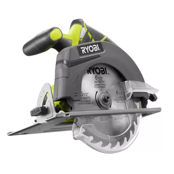RYOBI 18-Volt ONE+ Cordless 6-1/2 in. Circular Saw with Lithium-Ion 2.0 Ah Battery and Dual Chemistry IntelliPort Charger