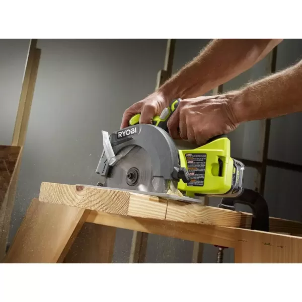 RYOBI 18-Volt ONE+ Cordless 6-1/2 in. Circular Saw with 1.5 Ah Compact Lithium-Ion Battery