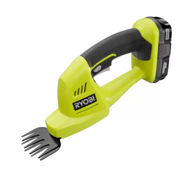 RYOBI ONE+ 18-Volt Lithium-Ion Cordless Grass Shear and Shrubber Trimmer - 1.3 Ah Battery and Charger Included