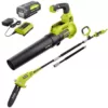 RYOBI 110 MPH 525 CFM 40-Volt Lithium-Ion JetFan Leaf Blower and 10 in. 40-Volt Pole Saw with4.0Ah Battery andCharger Included