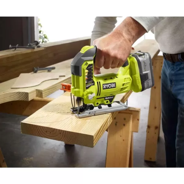 RYOBI 18-Volt ONE+ Lithium-Ion Cordless Fixed Base Trim Router w/Tool Free Depth Adjustment and Orbital Jig Saw (Tools Only)