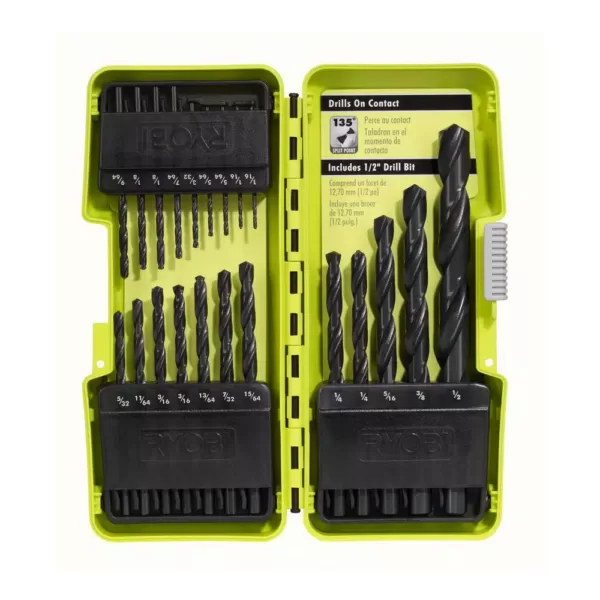 RYOBI Black Oxide Drill Bit Set (21-Piece) and Impact Rated Driving Kit (40-Piece)