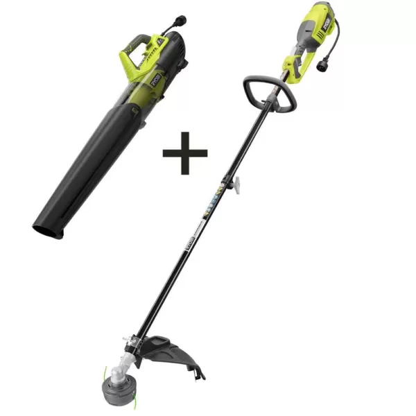 RYOBI 18 in. 10 Amp Electric Corded String Trimmer and 8 Amp Jet Fan Blower Kit