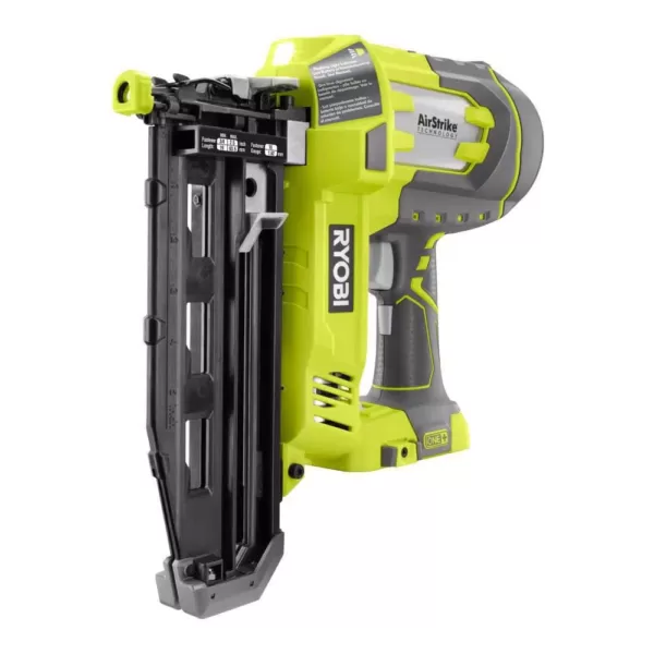 RYOBI 18-Volt ONE+ Lithium-Ion Cordless AirStrike 16-Gauge Cordless Straight Finish Nailer (Tool Only) with Sample Nails