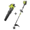 RYOBI 30 cc 4-Cycle Attachment Capable Straight Shaft Gas Trimmer and 2-Cycle 25 cc Gas Jet Fan Blower
