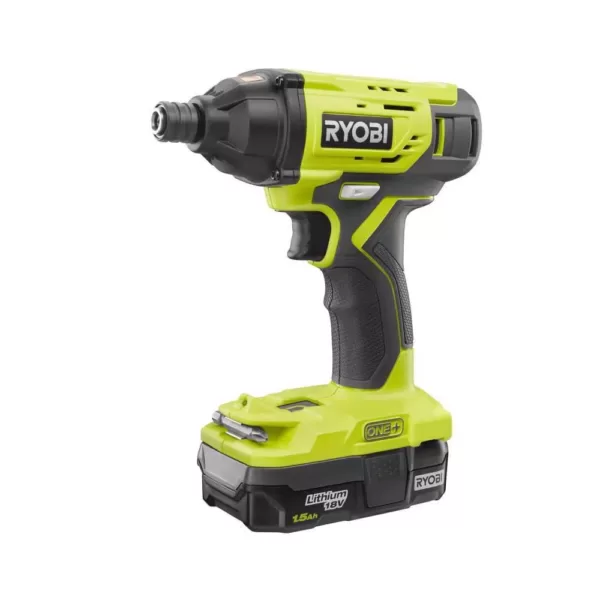 RYOBI 18-Volt ONE+ Lithium-Ion Cordless 1/4 in. Impact Driver Kit with (2) 1.5 Ah Batteries, Charger, and Bag
