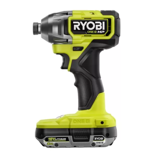 RYOBI ONE+ HP 18V Brushless Cordless 1/2 in. Drill/Driver and Impact Driver Kit with (2) 2.0 Ah Batteries, Charger, and Bag