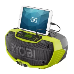 RYOBI 18-Volt ONE+ Lithium-Ion Cordless Hybrid Stereo with Bluetooth Wireless Technology and Hybrid Portable Fan (Tools Only)
