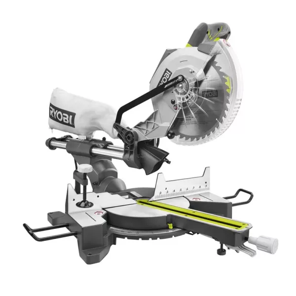 RYOBI 10 in. Sliding Miter Saw with LED and Miter Saw Stand with Tool-Less Height Adjustment
