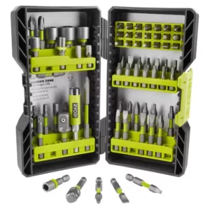 RYOBI ONE+ 18V Cordless 1/4 in. Impact Driver Kit with (2) 1.5 Ah Batteries, Charger, and Bag, with Driving Kit (70-Piece)