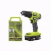 RYOBI ONE+ 18V Cordless 3/8 in. Drill/Driver Kit with 1.5 Ah Battery and Charger w/ Black Oxide Drill and Drive Kit (31-Piece)