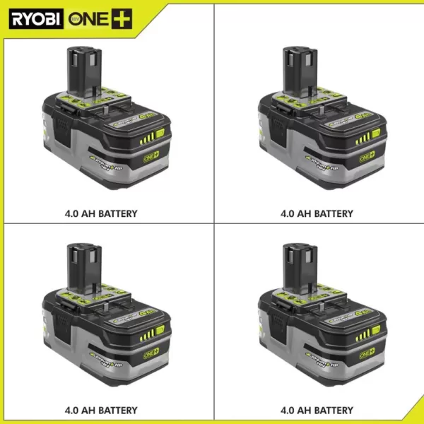RYOBI 18-Volt ONE+ Lithium-Ion 4.0 Ah LITHIUM+ HP High Capacity Battery 4-Pack