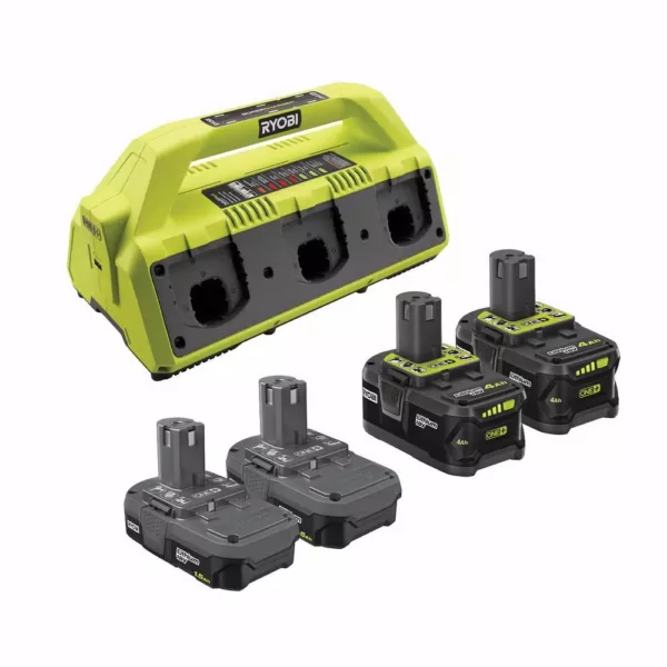 RYOBI ONE+ 18V Super Charger Kit with (2) 1.5 Ah Battery and (2) 4.0 Ah Battery