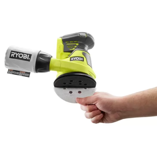RYOBI 18-Volt ONE+ Lithium-Ion Cordless 5 in. Random Orbit Sander and 1/4 Sheet Sander with Dust Bag (Tools Only)