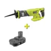 RYOBI 18-Volt ONE+ Cordless Reciprocating Saw with 1.5 Ah Compact Lithium-Ion Battery