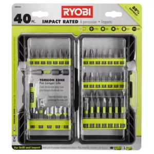 RYOBI Impact Rated Driving Kit (40-Piece) and Titanium Coated Drill Bit Set (58-Piece)