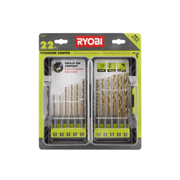 RYOBI Impact Rated Driving Kit (40-Piece) and Titanium Drill Bit Kit (22-Piece)