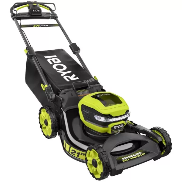 RYOBI 21 in. 40-Volt Lithium-Ion Brushless Cordless Walk Behind Self-Propelled Mower with 7.5 Ah Battery/Charger Included